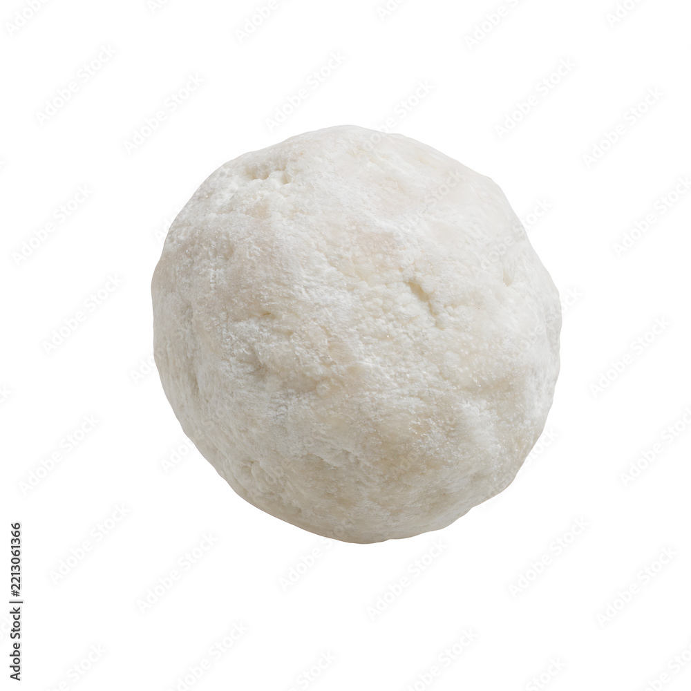 Obraz premium Kazakh kurt, one small hard white dried-curd ball with rough handmade Isolated on White Background