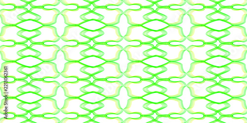 Abstract Lime Green Wavy Geometric Pattern on a Clean White Background