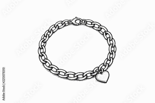 silver chain isolated on white