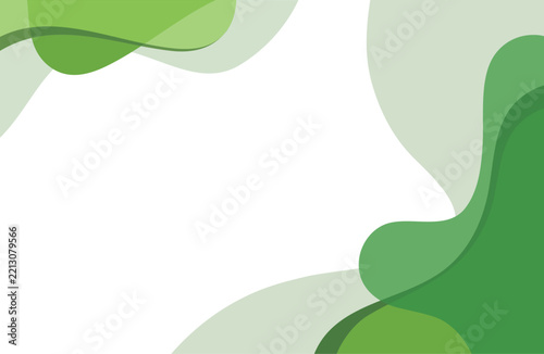 Modern Green Fluid Organic Background with Layered Curves and White Copy Space