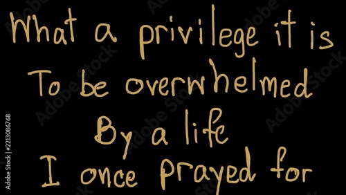 Inspirational Handwritten Quote on Black Background with Brown Ink