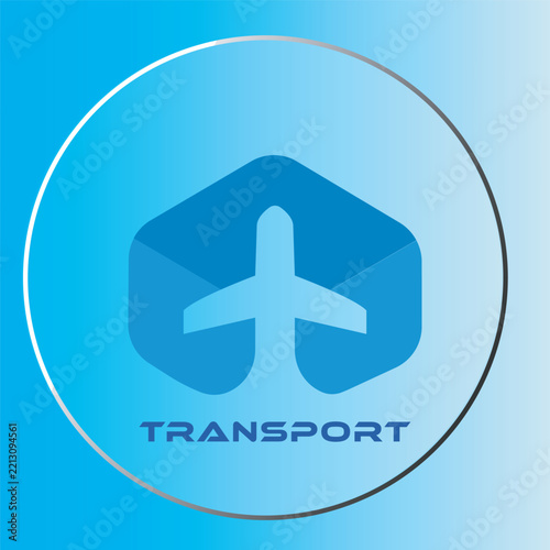 Airplane and Hexagon Transport Logo Template, Vector Logistic and Travel Emblem Design