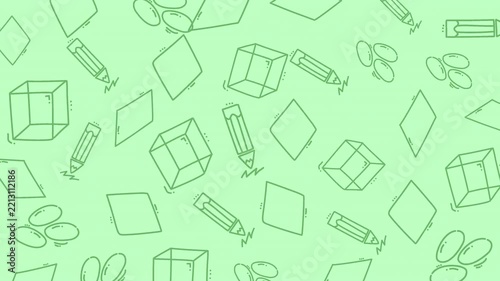 seamless pattern with school theme doodle video animation