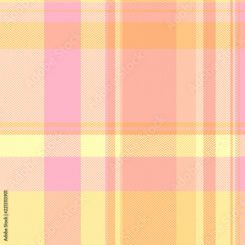 A soft pastel plaid pattern with a herringbone texture, creating a cozy and nostalgic atmosphere. This abstract background features no people, perfect for spring designs, textiles, or stationery.