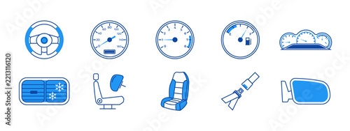 A set containing 10 auto parts icon designs. Flat vector icon.