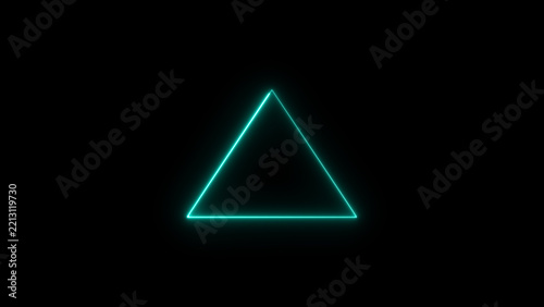 Glowing neon line triangle icon