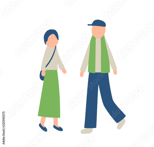 長袖を着た男女のイラスト