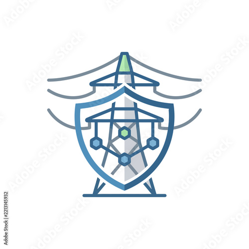 Electrical Power Transmission Tower Pylon Inside Shield for Energy Security and Infrastructure Protection