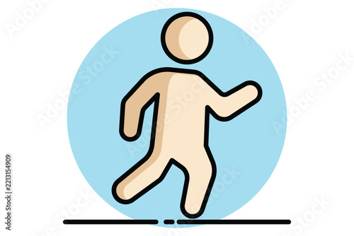 Jogging icon. colored icon style. icon related to sport. fitness elements vector illustration