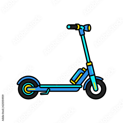 Blue electric kick scooter for modern urban transportation