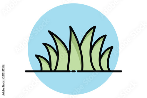 Grass icon. colored icon style. icon related to park. environment elements vector illustration