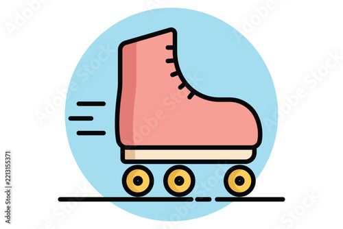 Roller Skating icon. colored icon style. icon related to sport. recreation elements vector illustration
