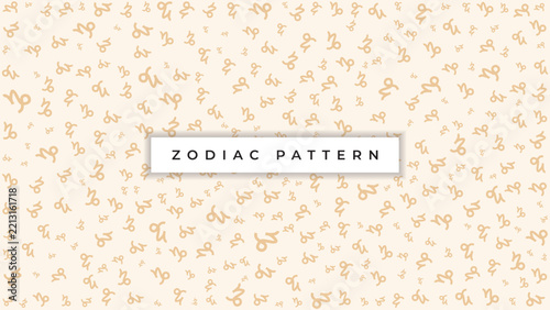 capricorn zodiac sign seamless pattern background vector design