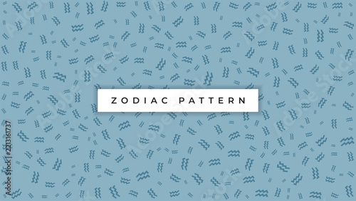 aquarius zodiac sign seamless pattern background vector design