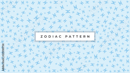 pisces zodiac sign seamless pattern background vector design