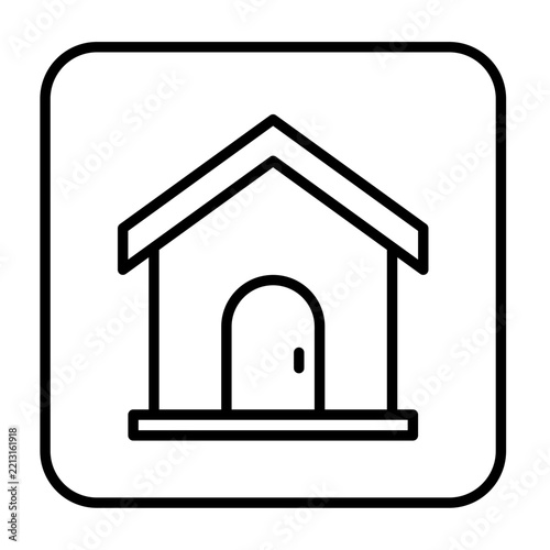 House Outline Icon with Door for Home and Residential Property Vector