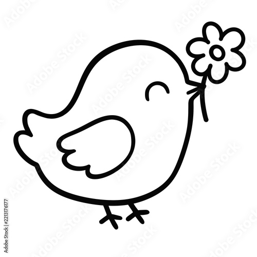 Bird with flower