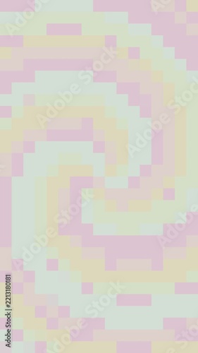Pastel Pixel Spiral Morphing Through a Soft Geometric Grid