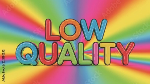 Low text in 3 d bubble letters against a rainbow radial background