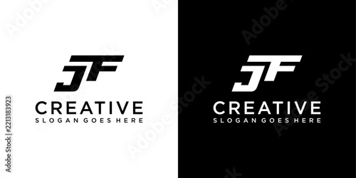 JF or FJ initial letter logo design vector