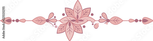 Elegant Pink Floral Text Divider and Geometric Ornamental Border