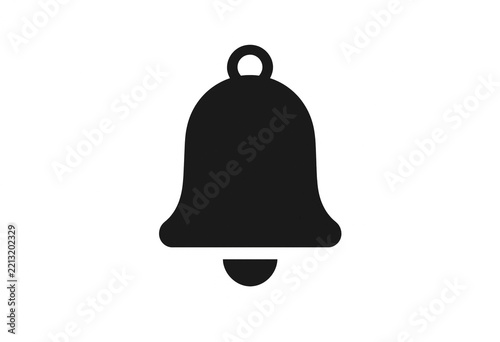 Simple black bell icon on white background