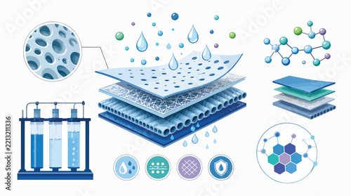 Nanotechnology and molecular science research illustration