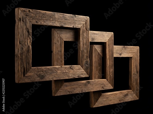 Rustic Wooden Picture Frames, Wooden Picture Frames Interlocking, Picture Frames Interlocking Together