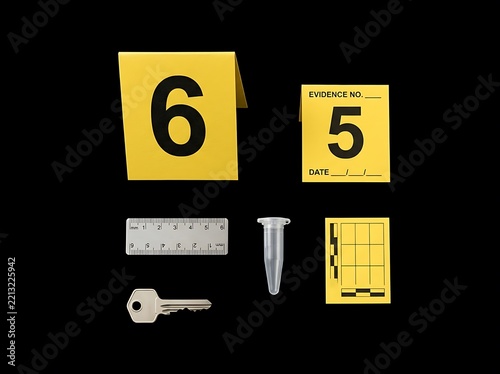 Forensic Evidence Markers Number, Evidence Markers Number Six, Markers Number Six Five
