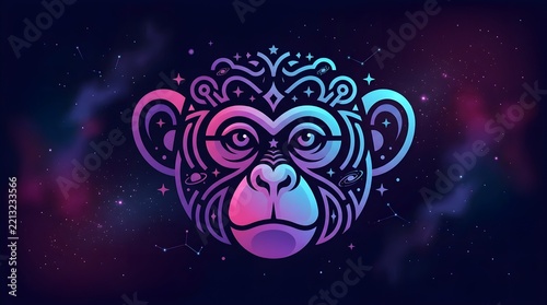 abstract background with a monkey 