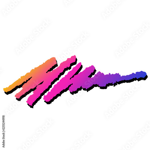 90's retro vintage stripe, halftone brush stroke eighties style Ninja