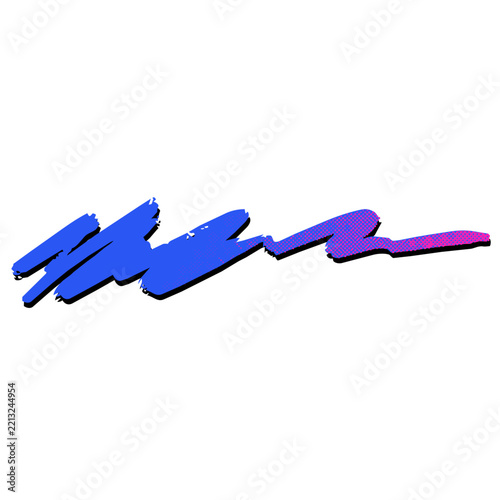 90's retro vintage stripe, halftone brush stroke eighties style Ninja