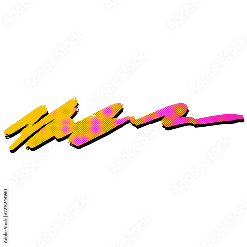90's retro vintage stripe, halftone brush stroke eighties style Ninja