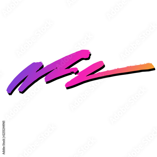 90's retro vintage stripe, halftone brush stroke eighties style Ninja
