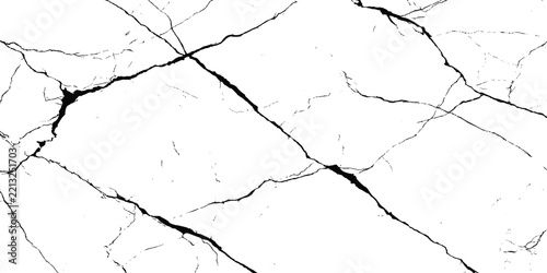 Black and white grunge marble texture with bold diagonal veins and cracks