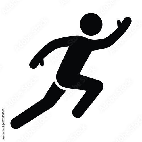 Sports Action Silhouette Illustration Of A Dynamic Athlete Jumping In Motion With Energetic Movement Pose
