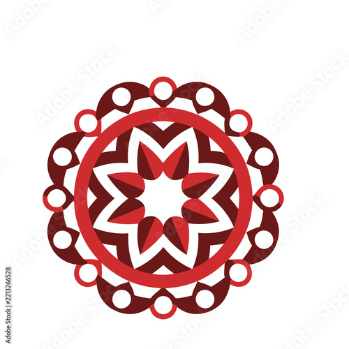 Red and dark red circular geometric pattern