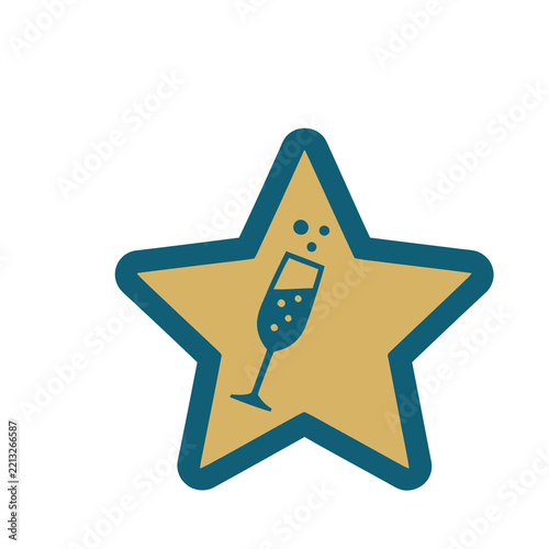 Star with champagne glass icon