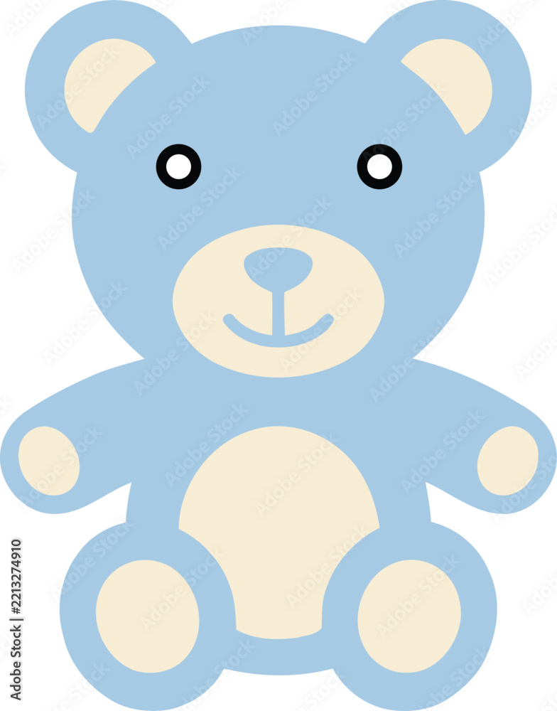Fototapeta premium Light blue cartoon teddy bear sitting