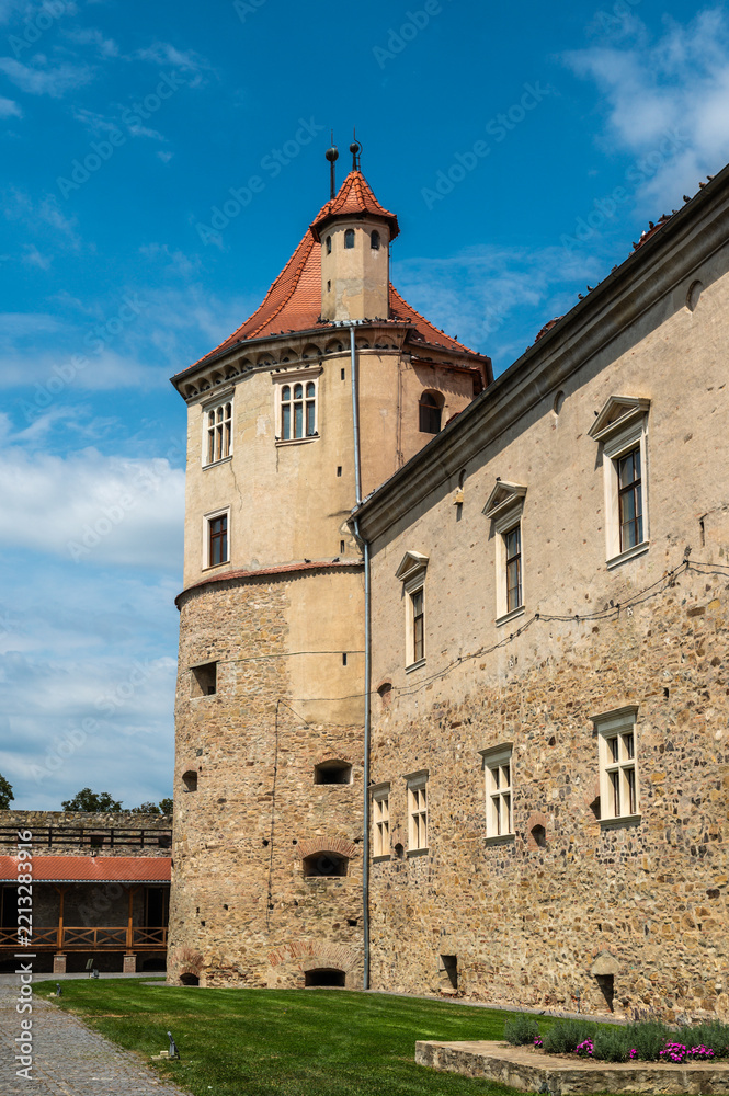Fototapeta premium Fagaras Fortress Inner Courtyard Tower Architecture Transylvania Romania
