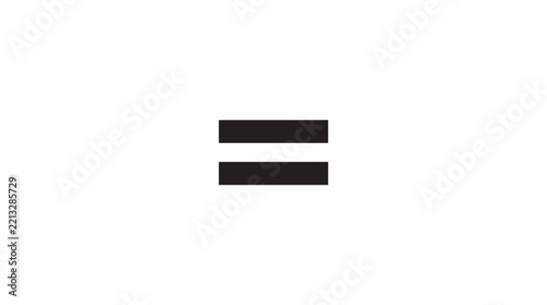 Equal sign with horizontal bars a black silhouette