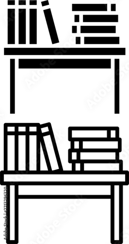 Library Table Silhouette Graphic