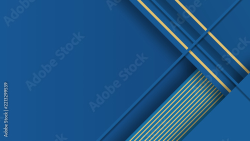 Blue Gold Geometric Abstract Background