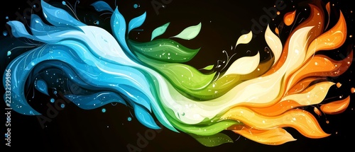 Dynamic Abstract Swirls Background with Gradient Nature Elements
