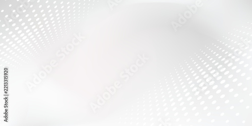 Flowing particles dots, wave pattern curve halftone shape isolated on transparent background. Vector background concept of modern technology, science.