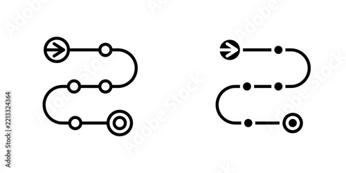 Roadmap icon flat outline in black