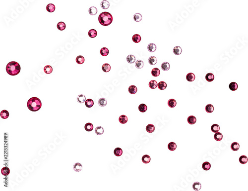 Pink And Red Shiny Metallic Scattered Rhinestones Decoration