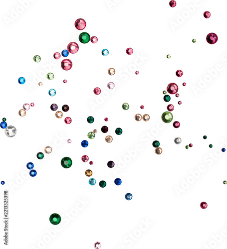 Colorful Shiny Metallic Scattered Rhinestones Decoration