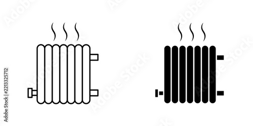 Radiator icon flat outline in black