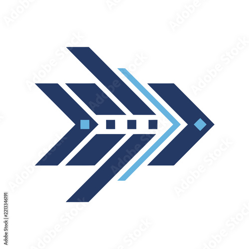 Stylized Blue Geometric Arrow